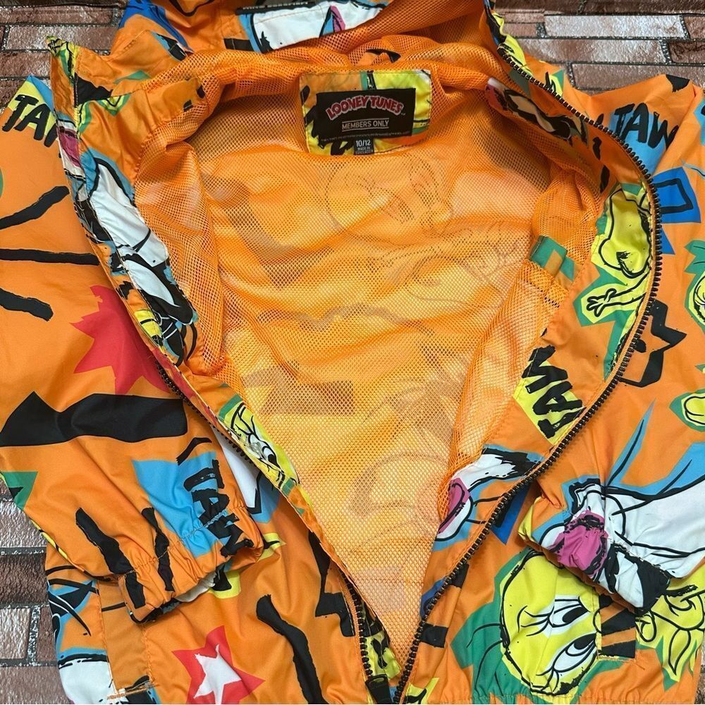 Members Only Looney Tunes Tweety Windbreaker Jacket 10/12 - Picture 10 of 13